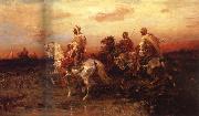 Adolf Schreyer Arab Horsemen on the March oil painting reproduction